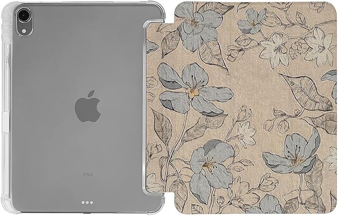 Retro Tulip Case Compatible with iPad 9th 8th 7th Generation 10.9 Inch 2021/2019/2018Funny Cover with Trifold Stand + Pencil Holder for Boys GirlsiPad 10.9in 2022