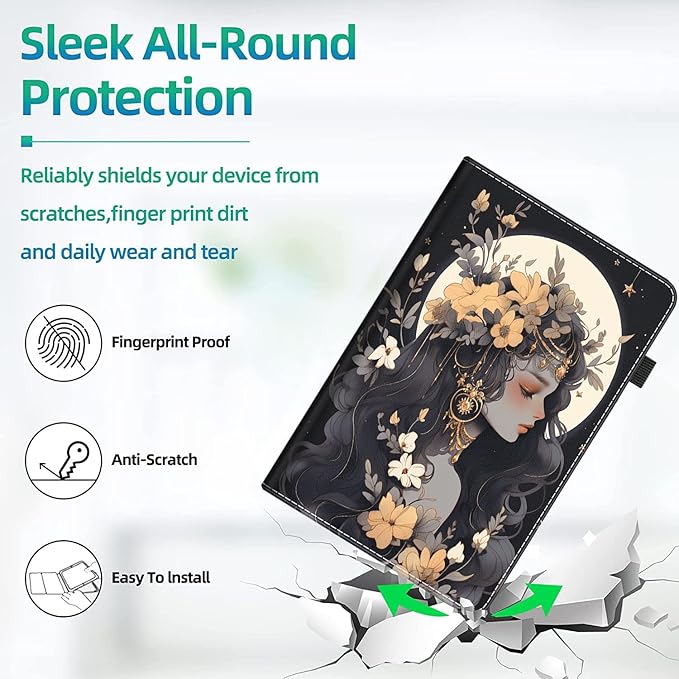 Case for All-New Amazon Kindle Fire HD 10 and Fire HD 10 Plus Tablet (13th/11th Generation 2023/2021 Release) 10.1 Slim Folding Stand Cover with Auto Wake/Sleep Anime Beautiful Girl