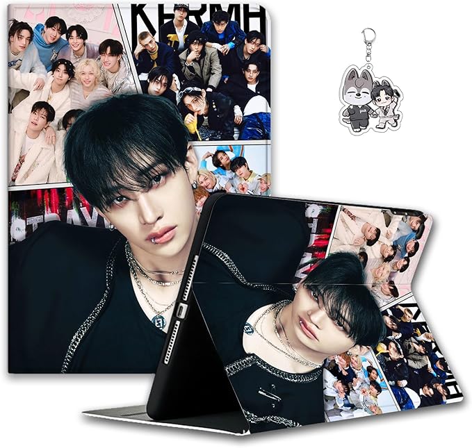 Stray SKZ Kids Tablet Case with Pencil Holder Compatible with iPad 7/8/9/10/Pro/Mini/Air Felix Tablet Case Kawaii (for iPad Pro 4th/3rd/2nd/1st (11)Bang Chan)