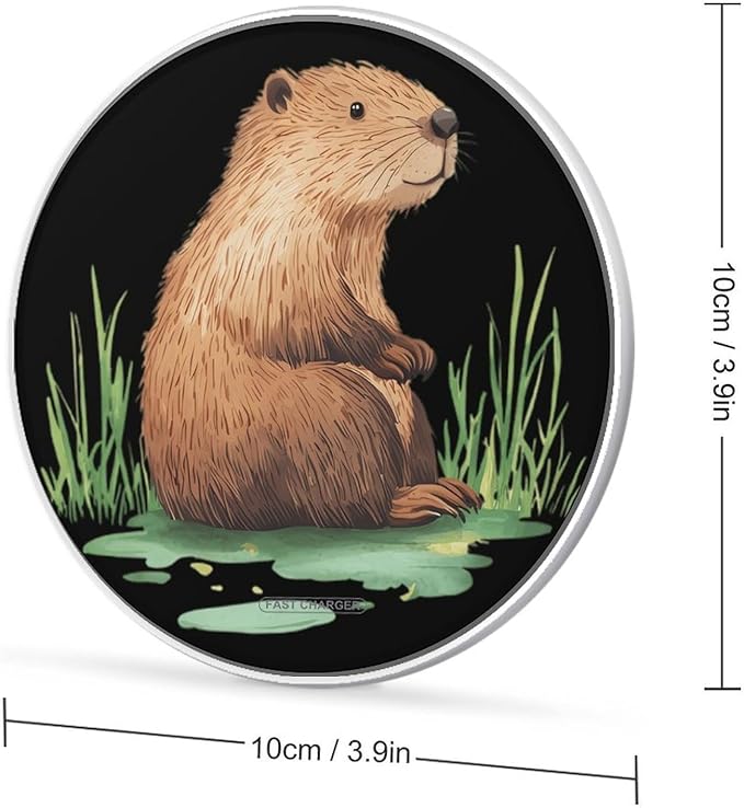 Beaver Grass Ponds Phone Charger Magnetic Charging Pad Anti-Slip with USB Cable