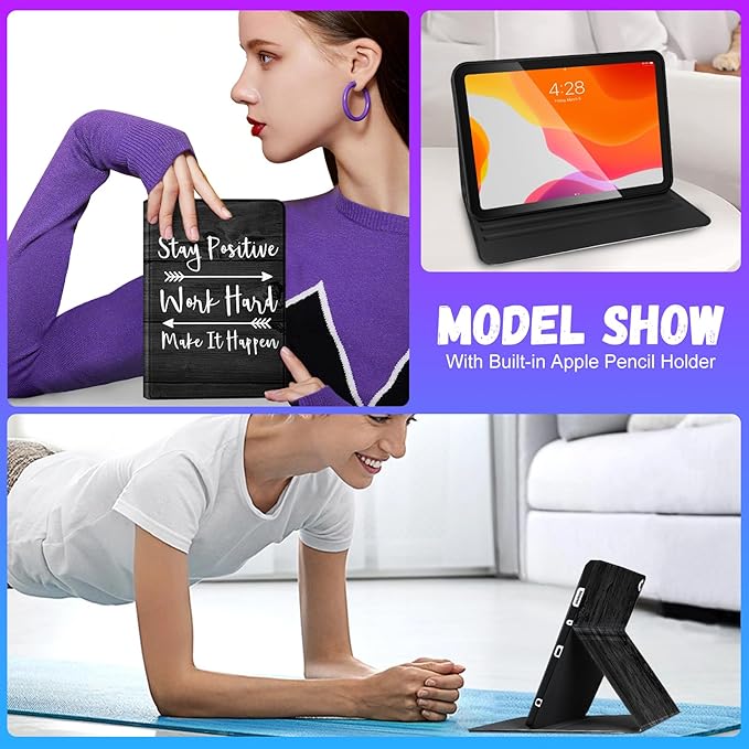 for iPad Air 3rd Generation Case for Apple iPad Pro 10.5 Inch Case Cute Kids Women Teen Girls Men Quote Cool Design Unique Black Folio Cover for iPad Air 3 Gen 2019 Pro 10.5 Cases