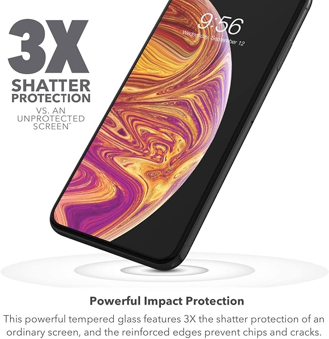 ZAGG InvisibleShield Glass+ Screen Protector Fits iPhone 8 / iPhone 7 / iPhone 6s / iPhone 6 – Extreme Impact &amp Scratch Protection – Easy To Apply Tools Included - Seamless Touch Sensitivity - Bu