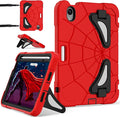 Case for iPad mini 7 (A17 Pro) 2024 iPad mini 6 Case 2021 8.3-Inch Kids Friendly Shockproof Cover with Kickstand Shoulder Strap Pen Holder Support Pencil Pro &amp Pencil USB-C Red Black