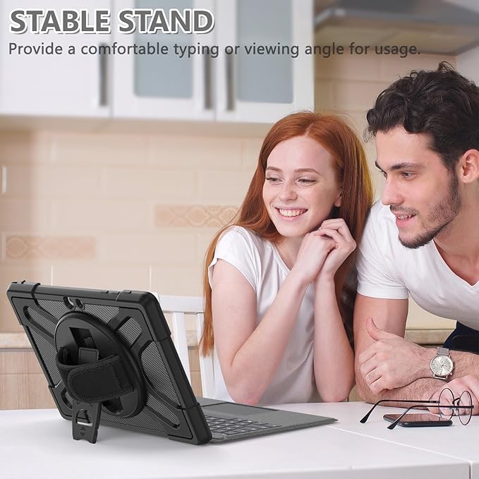 ZenRich Case for Microsoft Surface Go 4/3/2/1 10.5-inchProtective Case for Surface Go 4/3/2/1 with 360 Rotating Kickstand/Hand Strap Heavy Duty ShockproofCompatible with Type Cover Keyboard
