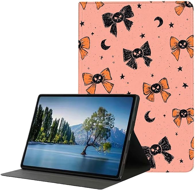 Case for iPad (A16) 11th Generation 11 Inch 2025/iPad 10th Generation 10.9 inch 2022Slim PU Leather Cover Adjustable Stand Auto Wake/SleepHalloween Bow