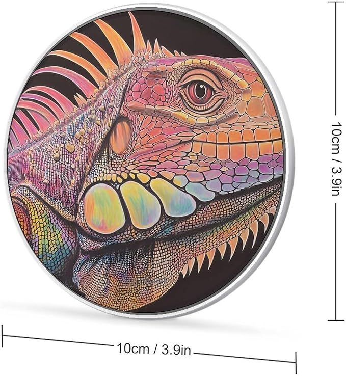 Colorful Lguana Phone Charger Magnetic Charging Pad Anti-Slip with USB Cable