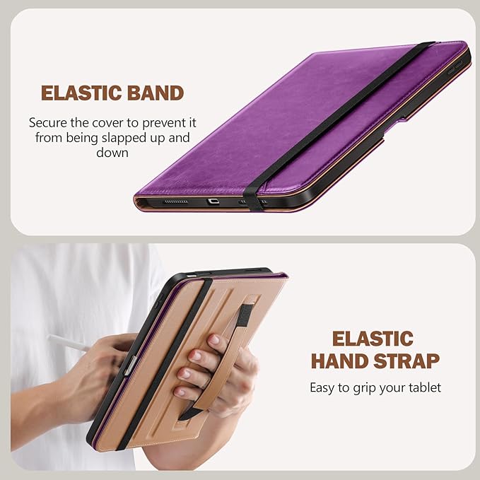 Akkerds Compatible for iPad (A16) 11th Generation Case 11 Inch 2025 for iPad 10th Generation Case 10.9 Inch 2022 with Pencil Holder Protective Leather Business Stand Cover Multiple Angles Purple