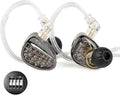 KZ ZA12 in Ear Monitor 2DD+4BA Hybrid Wired Earbuds KZ in Ear Monitor with 4-Level Tuning Switch Gaming EarbudsSilver-Plated IEM Cable for Audiophile (No Microphone Matte Black Tunable Version)