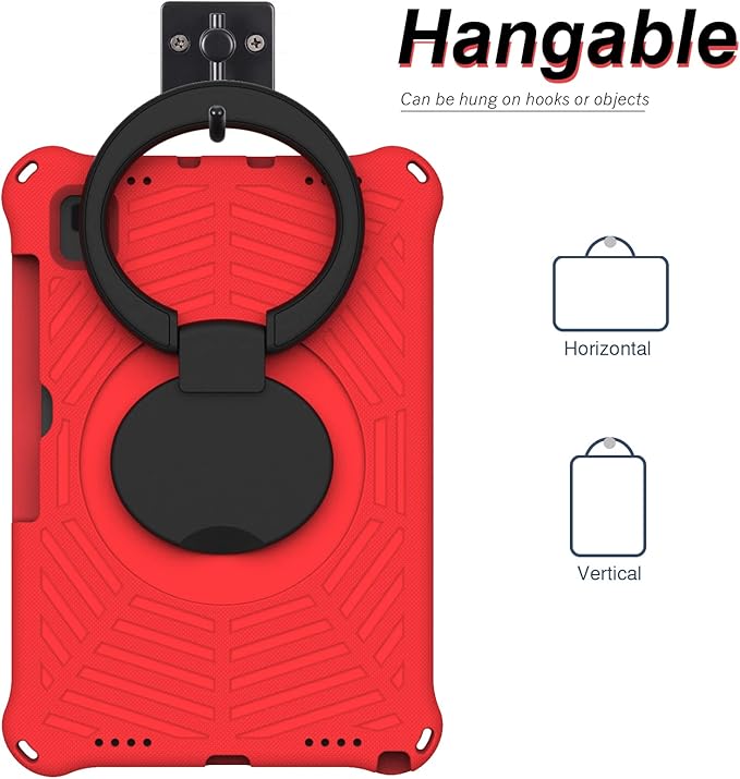 for Samsung Galaxy Tab S5e 10.5 (2019) SM-T720/T725 Tablet Case for Kids - EVA Lightweight Shockproof 360° Rotating Handle Stand Rugged Cover W Shoulder StrapRed