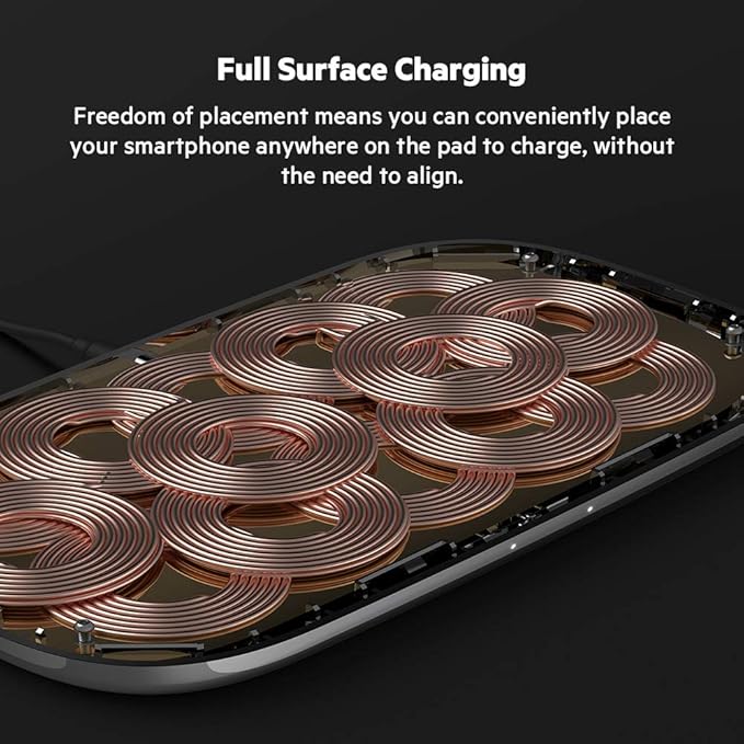 Belkin TrueFreedom Pro Wireless Charging Pad - 10W Qi-Certified Charger Pad for iPhone Samsung Apple Airpods &amp More - Charge Qi-enabled Devices From Anywhere On The Surface - Black
