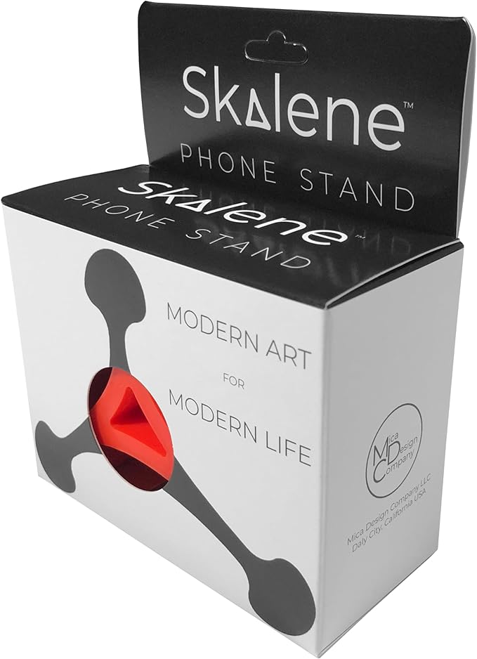 Skalene Phone Stand - 100% Silicone Rubber Adjustable Phone Holder Prop Rest - Desk Office Home Kitchen Accessory (Flash Red)