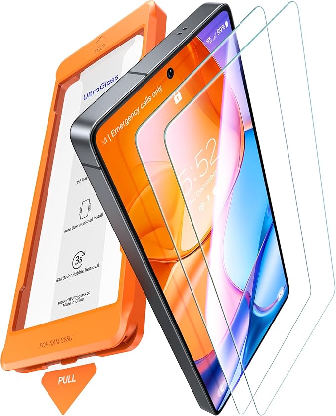 UltraGlass Unbreak 9H+ Glass for Samsung Galaxy S25 Ultra Screen Protector [Military Grade Shatterproof &amp Longest Durable] Galaxy Screen Protector S25 Ultra Tempered Glass Full Coverage 2 Pack