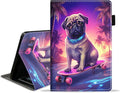 Case for Amazon Fire HD 10/HD 10 Plus Tablet 10.1 (13th/11th Generation 2023/2021 Release) Slim PU Leather Cover with Card Slot &amp Auto Wake/Sleep Pug Playing Scooter