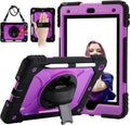 for iPad 9th/8th/7th Generation CaseiPad 10.2 Case 2021/2020/2019 with Cute Key Chain Rugged Protective Case with 360°Rotating Stand &amp Shoulder Hand Strap &amp Pen Slot for 10.2 Inch (Black+Pu