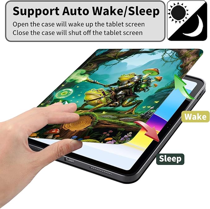Case for Amazon Kindle Fire HD 10 and Fire HD 10 Plus 10.1 Tablet Case (13th/11th Generation 2023/2021 Release) Slim Fit PU Leather Cover with Auto Sleep/Wake - Frog