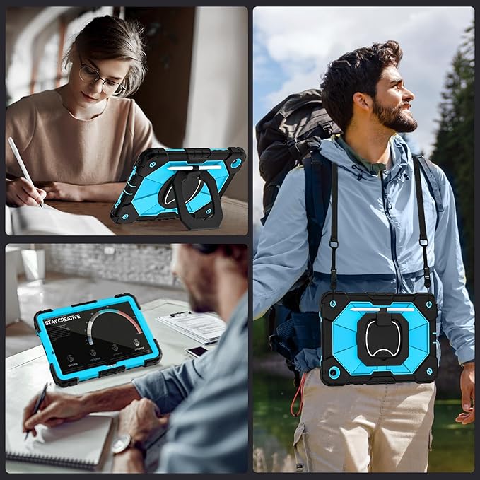 Case for Samsung Galaxy Tab A9+/ A9 Plus Case 11 Inch (SM-X210/X216/X218) with Screen Protector/360° Rotating StandMilitary Grade Shockproof Cover for Galaxy Tab A9 Plus Cases