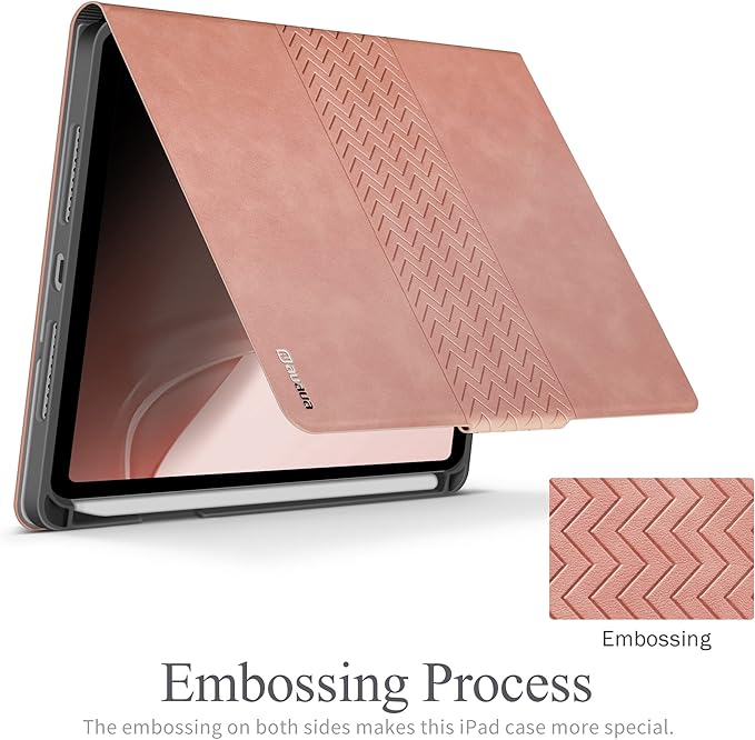 auaua Case for iPad mini 7 (A17 Pro 2024) / iPad mini 6 Case (2021) 8.3 inch with Pencil Holder Multiple Viewing Angles Magnetic Closure Auto Sleep/Wake (Pink)