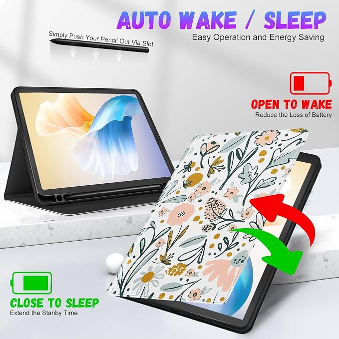 4-for Tab S6 Lite-White Flower