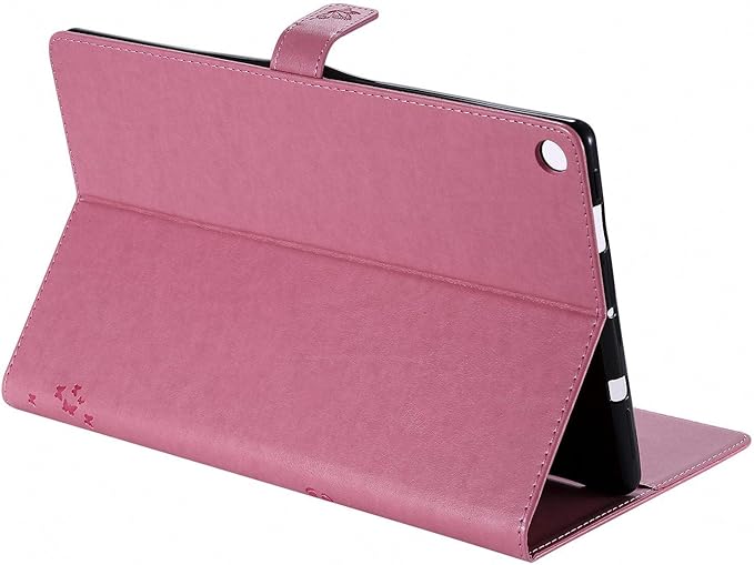 Folio Case for All-New Fire HD 10 2019/2017/2015 Techcircle Slim Light Magnetic Flip Wallet Protective Cover with Card Slots &amp Money Pocket for Amazon Fire HD 10.1 9th/7th/5th Generation Pink