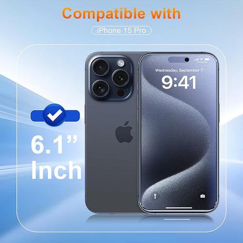2 Pack matte privacy Screen Protector for iPhone 15 pro