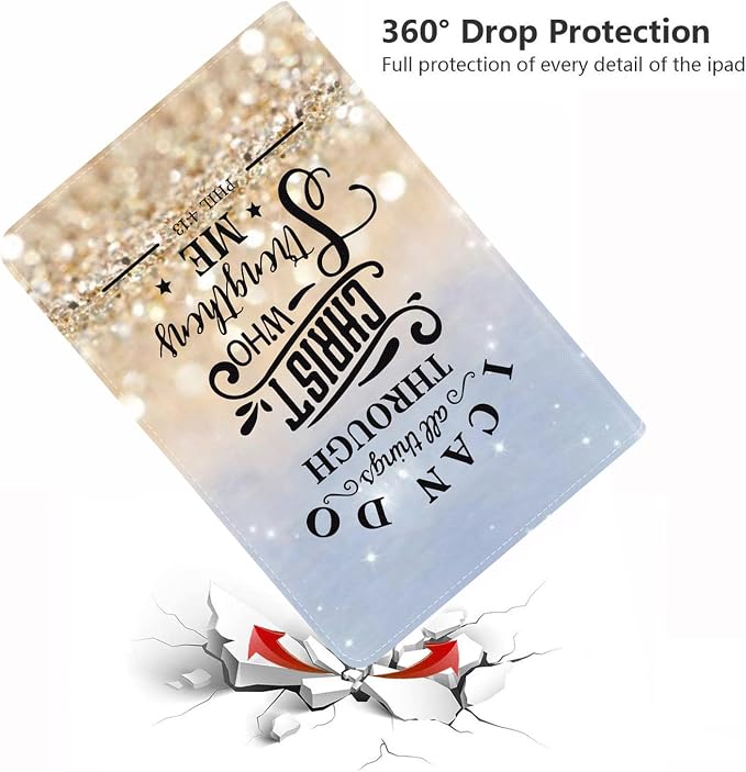 Rainbow Glitter Quote Bible Verse Phil 4:13