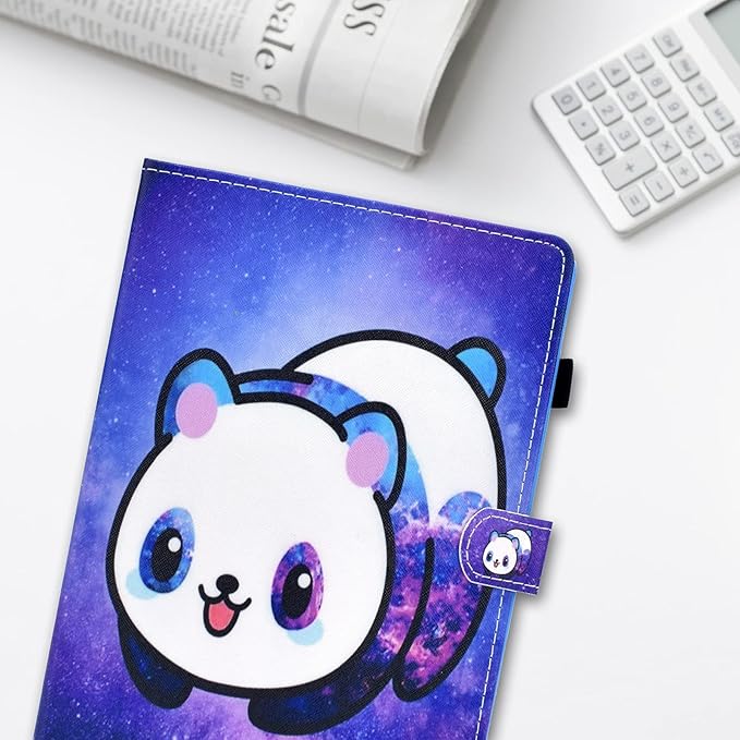Dteck Case for All-New Fire HD 10 &amp HD 10 Plus Tablet (2021 Release 11th Generation) - Slim Lightweight Folio Stand Premium PU Leather Protective Smart Cover with Auto Wake Sleep Galaxy Panda