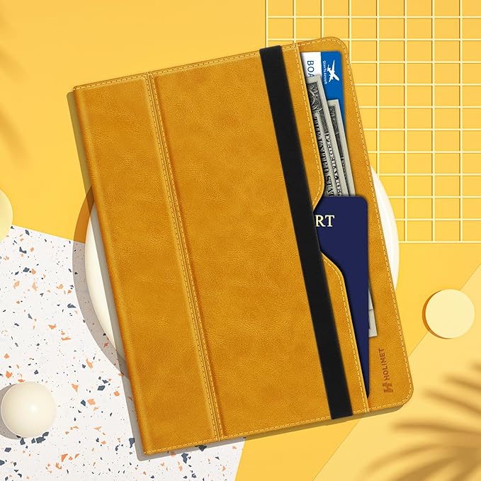 HOLIMET Case for iPad (A16) 11th Generation 11 Inch 2025/ iPad 10th Generation 2022 New iPad 10.9 Inch Case with Pencil Holder Protective Cases Shockproof Cover (Yellow)