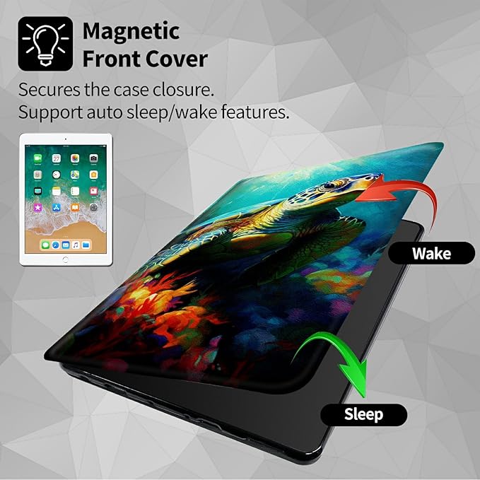 Case for All-New Kindle Fire HD 10 &amp 10 Plus Tablet (11th Generation2021 Release) 10.1360 Degree Rotating Swivel Stand Protective Cover for Fire HD 10 TabletColorful Turtle