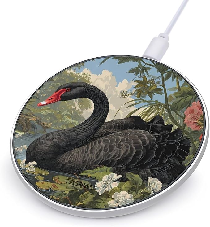 Swans in Natural Habitat Fast Portable Charger 10W Funny Graphic Phone Charging Pad with USB Cable