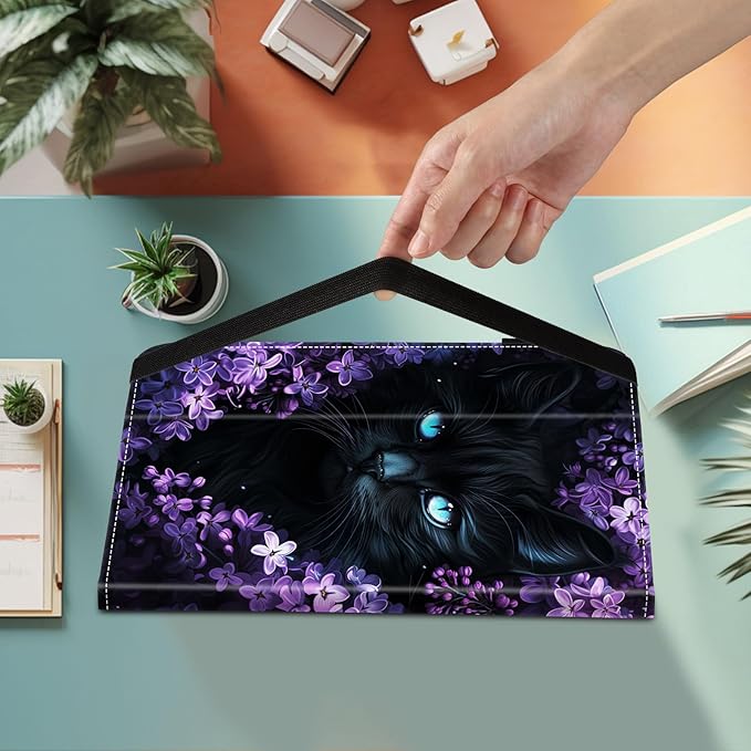 Case for Samsung Galaxy Tab A11 / Tab A9 8.7-Inch 2025/2023Card Slot PU Leather TPU Case Pen Holder Auto Wake SleepCute Flower Cat