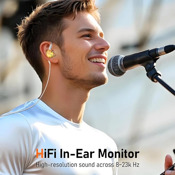 Vibes 202 Wired Earbuds - HiFi in Ear Monitor Headphones – Professional Noise Isolating Ear Buds - Clear Sound Deep Bass &amp Comfort-Fit IEM Earphones - MMCX to 3.5mm Silver Plated Cord Carrying