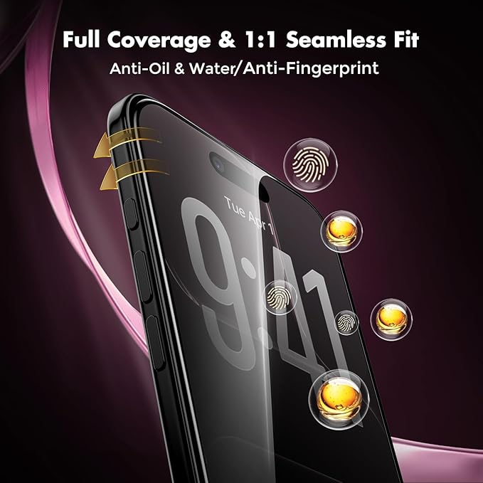 UNBREAKcable Privacy Screen Protector for iPhone Air Full Coverage Shatterproof Tempered Glass [True 28°Anti Spy] [9H Hardness] [Easy Installation Frame] 2-Pack Private Screen for iPhone Air