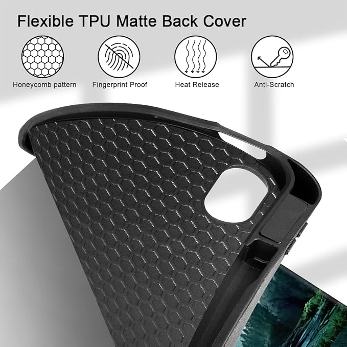Tuiklol Case for iPad 10.2 Inch 2021 2020 2018 Release 9th / 8th / 7th Generation Built-in Pencil Holder TPU Protective Stand Back Cover Trifold Stand-Auto Wake/Sleep Night Forest