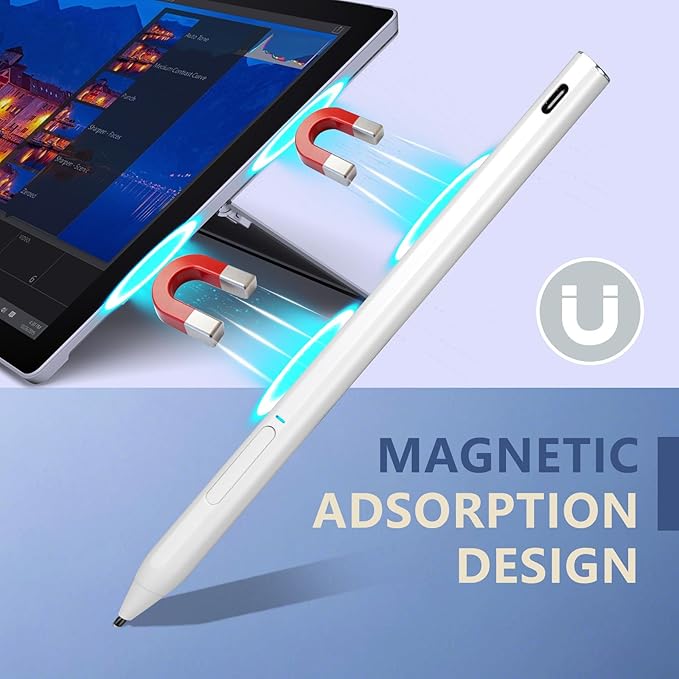 Rechargeable MPP 2.0 Tilt Pen for HP 2-in-1 Touchscreen LaptopsGenuine Digital Stylus Pen for HP Envy X360/Pavilion X360/Spectre X360 with 4096 Pressure Sensitivity and Palm RejectionWhite