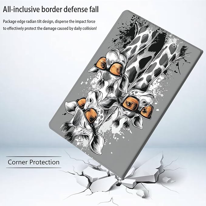 Bxgolkgd Tablet Case for 6 Kindle 11th Generation (2024/2022 Release)Shockproof Stand Cover with Heat DissipationAuto Wake/Sleep FunctionGiraffe Sunglasses
