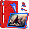 Kids Case for iPad 10th/11th Gen (10.9/11 Inch 2022/2025 A16) – Shockproof 360° Full-Body Protection Cover with Screen Protector Stand &amp Pencil Holder – Boys’ Anti-Drop Design-RED Blue