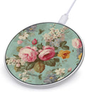 Vintage Floral Flowers Wireless Charger Fast Wireless Charging Pad with USB Cable 10W Anti-Slip Magnetic Wireless Charger Portable Slim Charger Puck Travel Charging Station