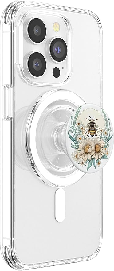 Bee Honeybee Daisy Flowers PopSockets PopGrip for MagSafe