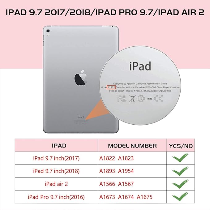 YINLAI Case for iPad 6th/5th Generation iPad 9.7 Case Glitter Women Girls Hybrid Shockproof Protective Cover with Kickstand iPad 9.7-Inch iPad Air 2nd A1893/A1954/A1822/A1823Rose Gold