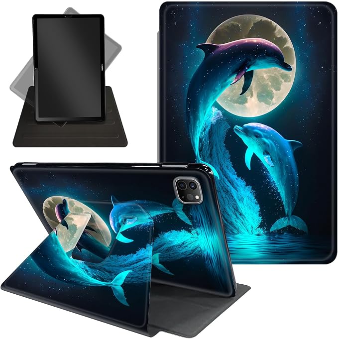 Cute Dolphins and Moon