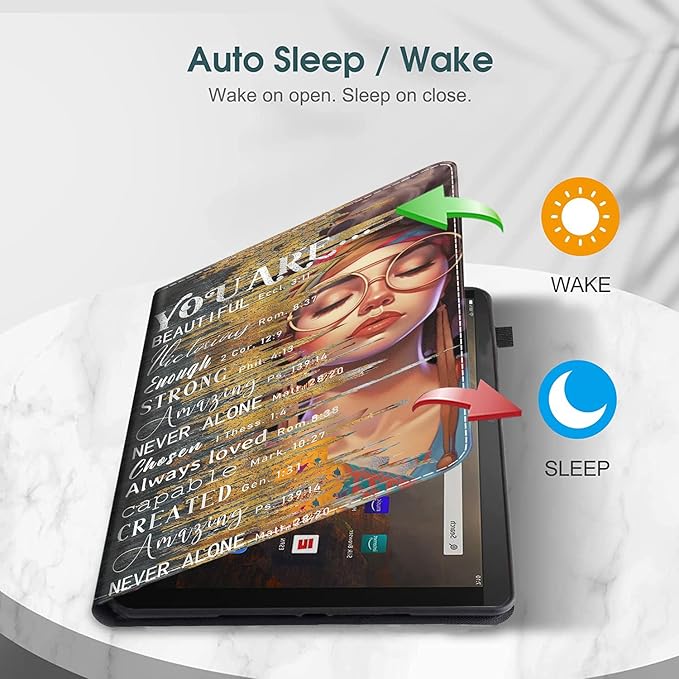 Case for Amazon Fire HD 10 Tablet (9th/7th/5th Generation2019/2017/2015 Release) Multi-Angle Smart Stand Cover Auto Sleep/Wake for Fire 10.1 InchAfrican American Girl Quotes Inspirational