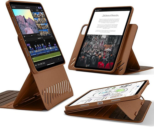 ESR for iPad Pro 12.9 Case (6th/5th Generation 2022/2021) Removable Magnetic Cover Adjustable Portrait/Landscape Stand with Raised Display View 9 Standing Angles Shift Series Brown