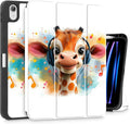 Mektron Case for iPad Air 11 inch (M4 2026 8th /M3 2025 7th /M2 2024 6th) Compatible with iPad Air 10.9 (2022 5th Gen /2020 4th Gen) Tablet Cover Buit in Pencil Holder Cute Giraffe