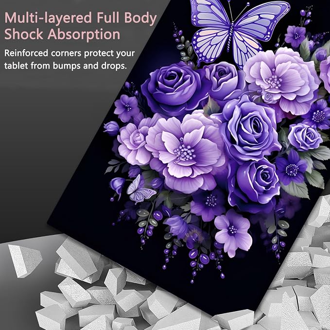 Purple Flowers and Butterfly