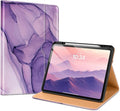 VIKESI Case for iPad Pro 13-inch M5 or M4 Released in 2025 or 2024 Leather Stand Cover with Apple Pencil Holder Auto Wake/Sleep Multiple Viewing Angles Built in Hand Strap &amp PocketPurple Marb