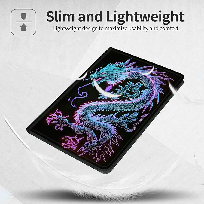 Case for Samsung Galaxy Tab A11+ / A9 Plus 11-Inch (2026/2024) Lightweight Adjustable Stand Folio Cover PU Leather Smart Protective Case with Auto Wake/Sleep Blue Dragon