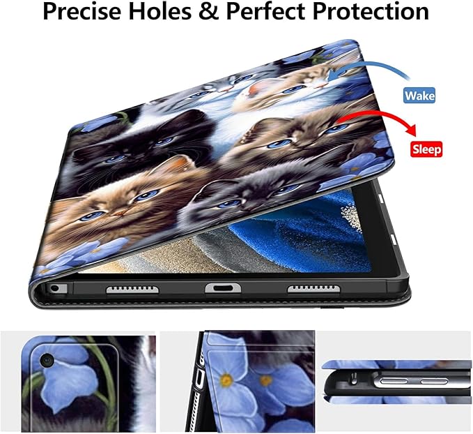 DIGTIALLL Case for iPad 10.2 iPad 9th Generation 2021/ iPad 8th Generation 2020/ iPad 7th Generation 2019 PU Leather Smart Protective Cover with Auto Sleep/WakeCute Cat