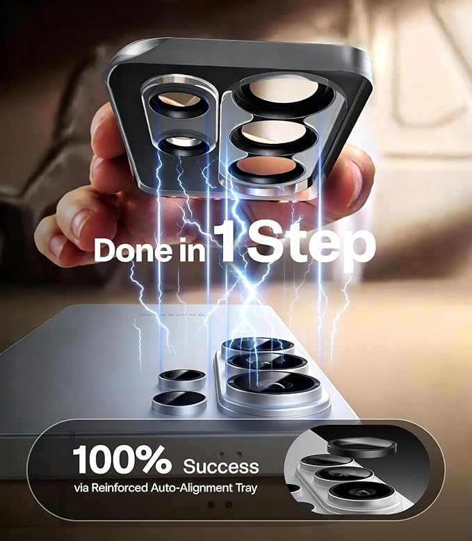 TORRAS for Samsung Galaxy S26 Ultra Camera LENs Protector 1:1 Perfect Fit&ampHD Clear [9H+] Military-Grade Case Friendly Anti-Scratch Anti Fingerprint Easy Installation Metal Frame Black