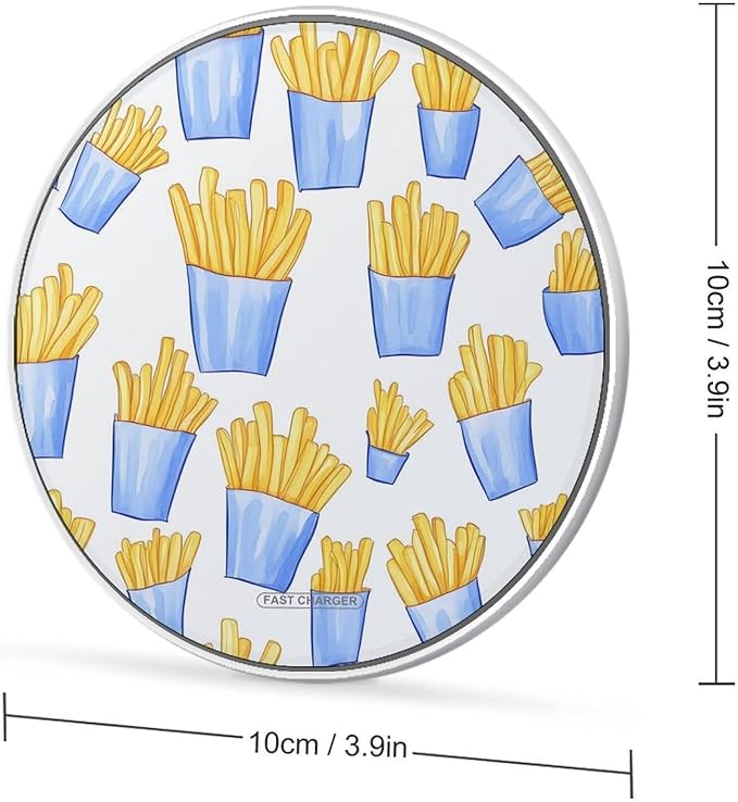 French Fries Blue Box Phone Charger Magnetic Charging Pad Anti-Slip with USB Cable
