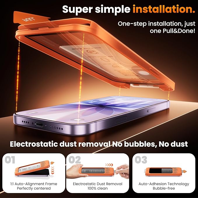 3-Pack for iPhone 17 Screen Protector Privacy[25°Anti Spy] 9H Hardness Easy Install Frame Bubble Free Impact &amp Shatter Protection Case-Friendly